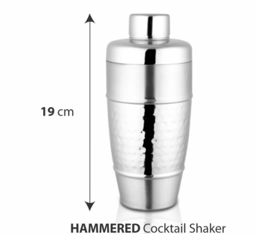 Shri & Sam High Grade Stainless Steel Hammered Cocktail Shaker -500 ML - Image 3